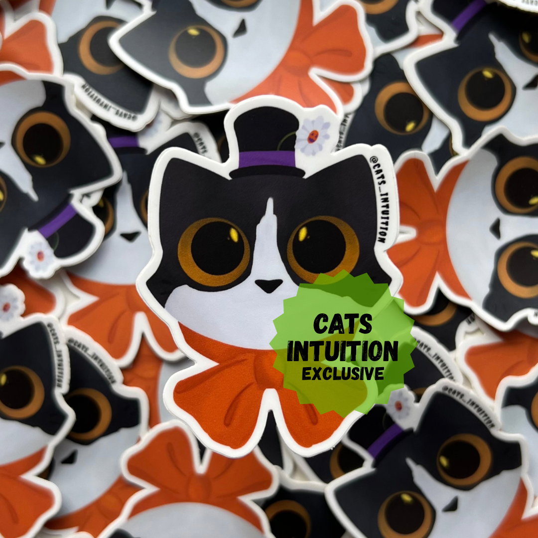 Dapper the Clown Kitty - Sticker