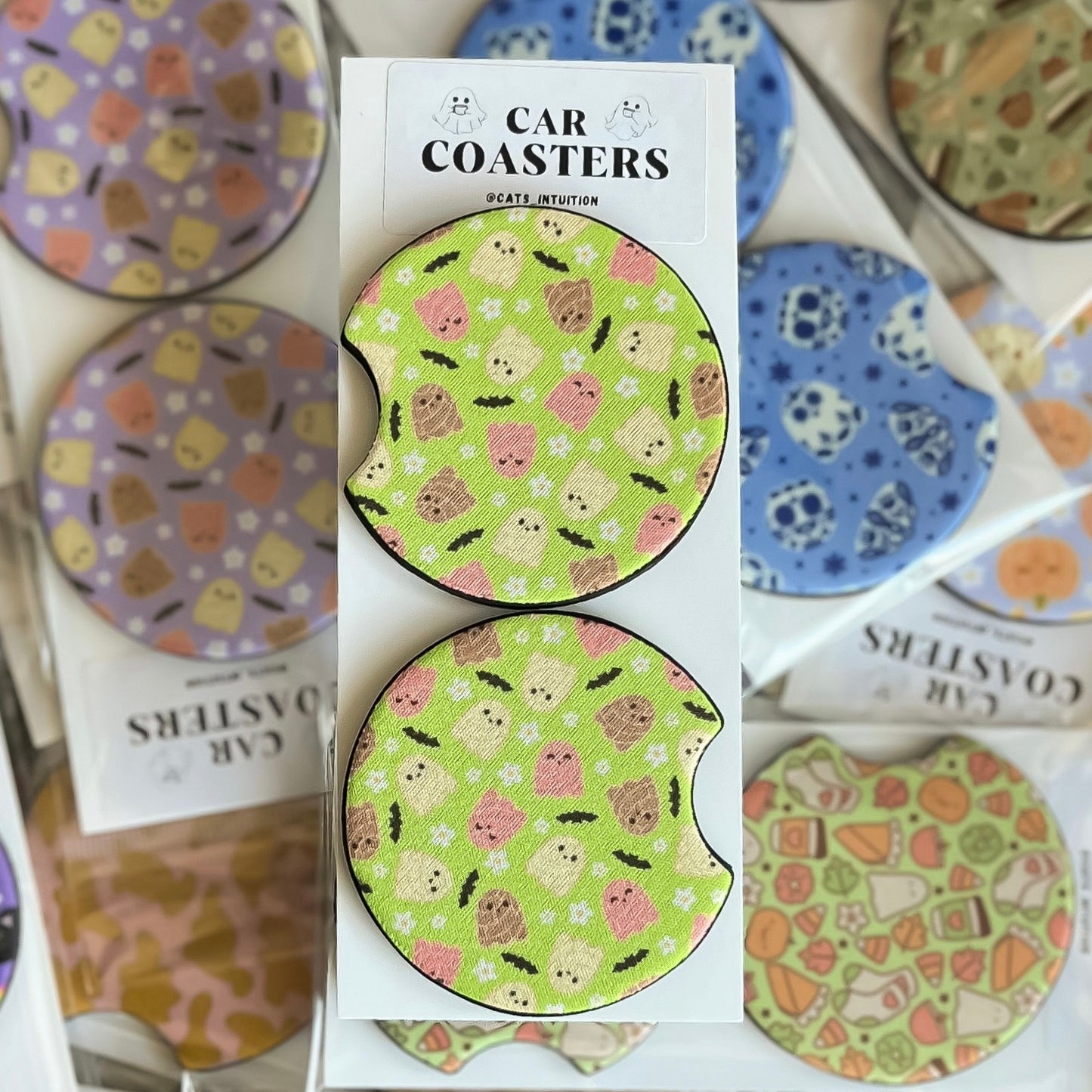 Concha Ghosts - Car Coasters (Green)