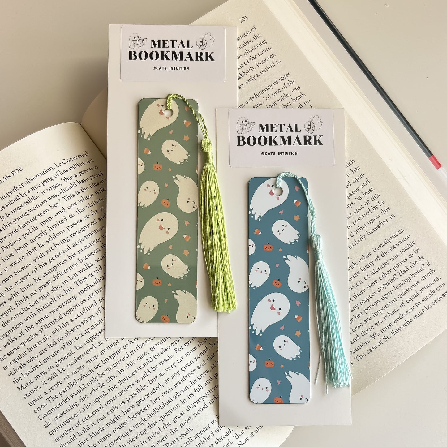 Cute Spring Ghosts - Metal Bookmark