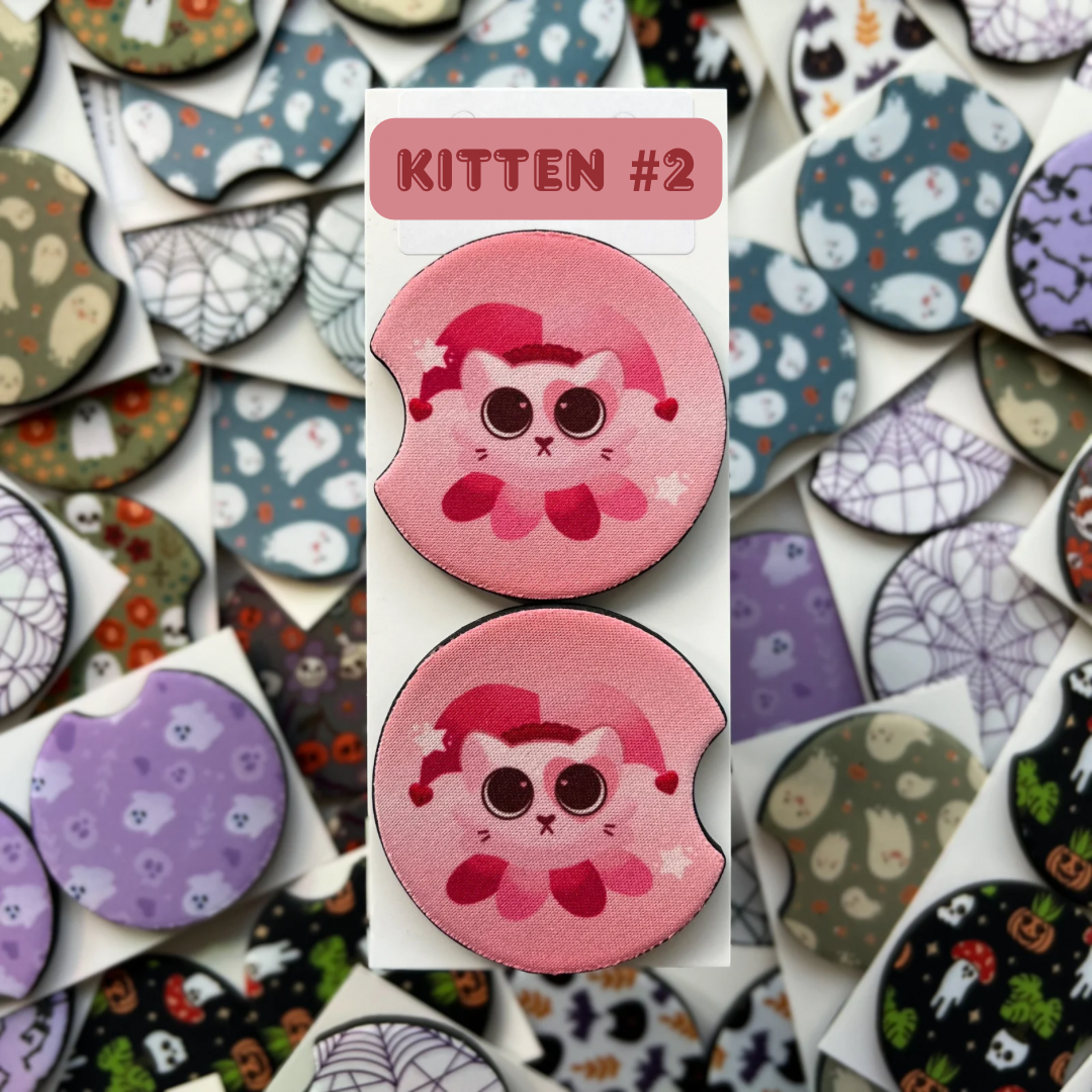 LoveCore Kittens - Car Coasters (Pink)