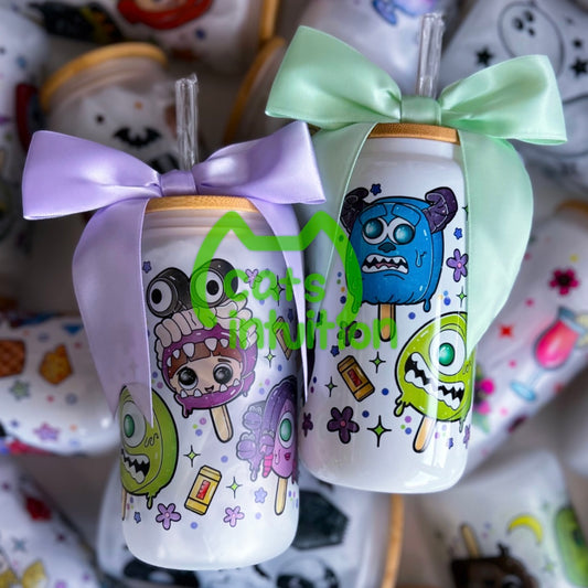 2319 Monsters Popsicles - Glass Cup