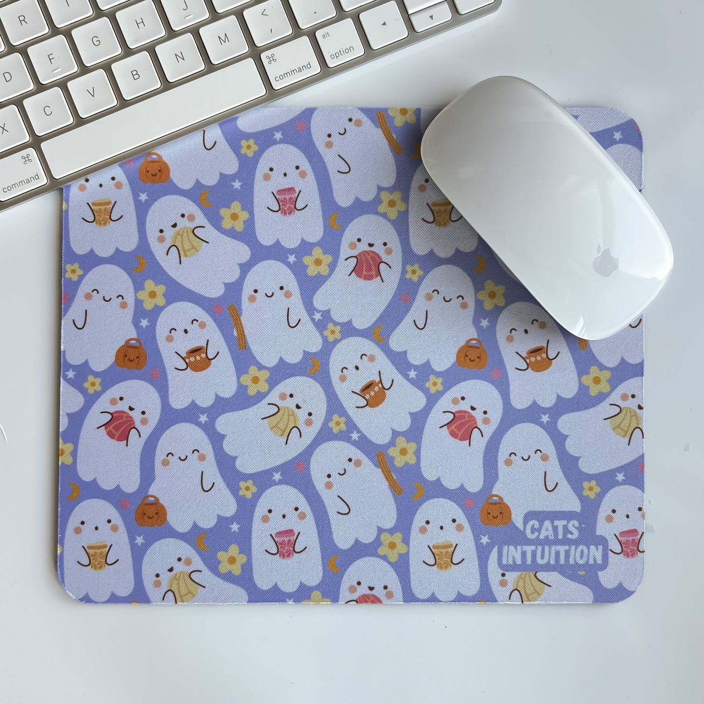 Cafe y Pan Dulce Ghosts (Light Purple) - Mouse Pad