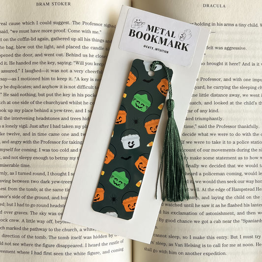 Boo Buckets (Dark Green) - Metal Bookmark