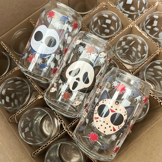 Horror Kitties - 16oz Cup with Clear Straw and Bamboo Lid