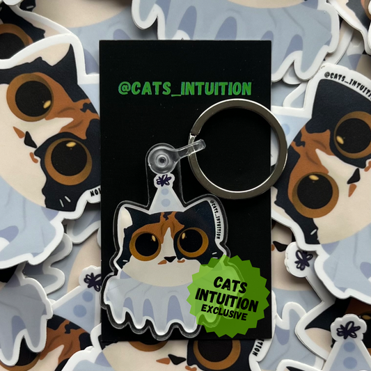 Baby the Clown Kitty - Acrylic Keychain