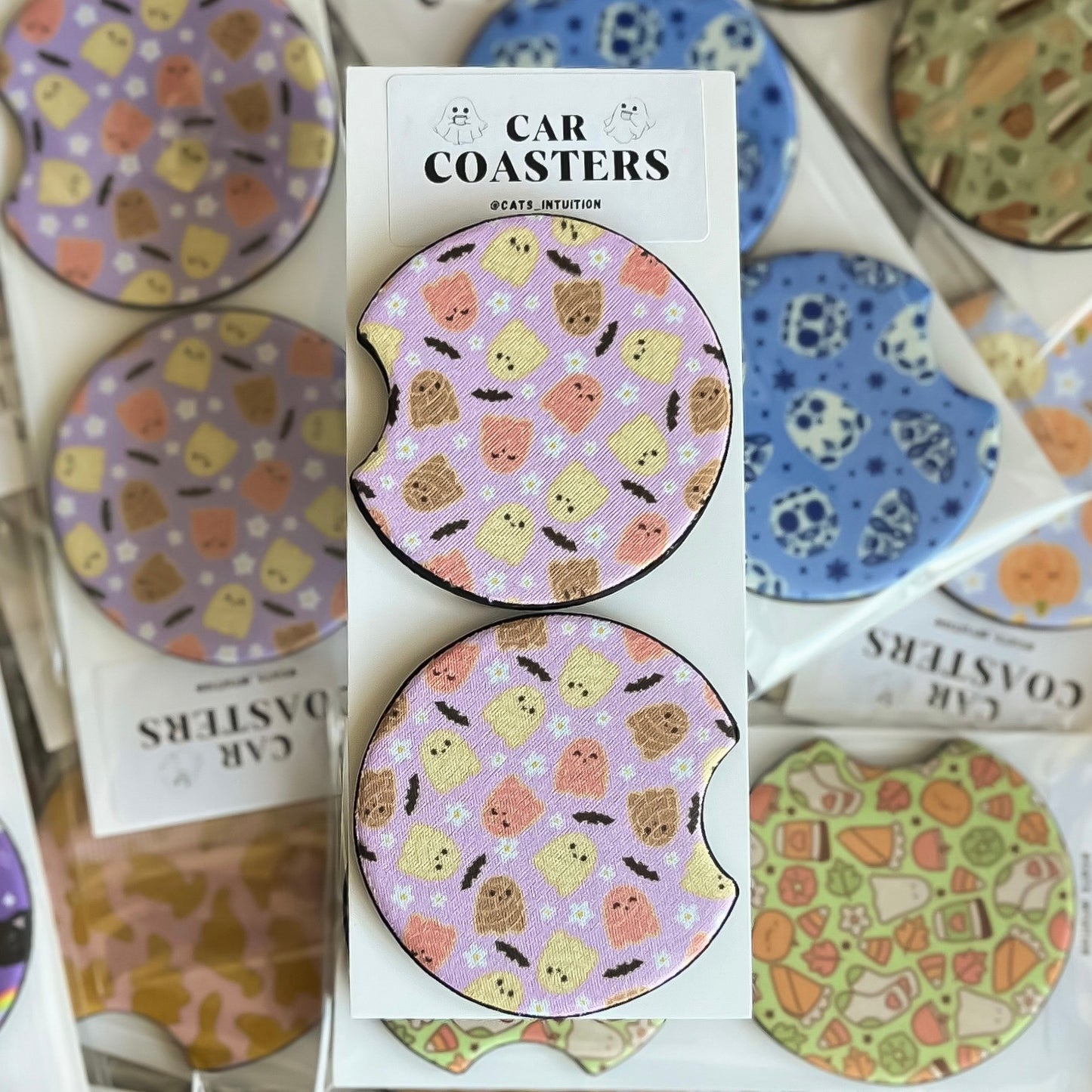 Concha Ghosts - Car Coasters (Pink)