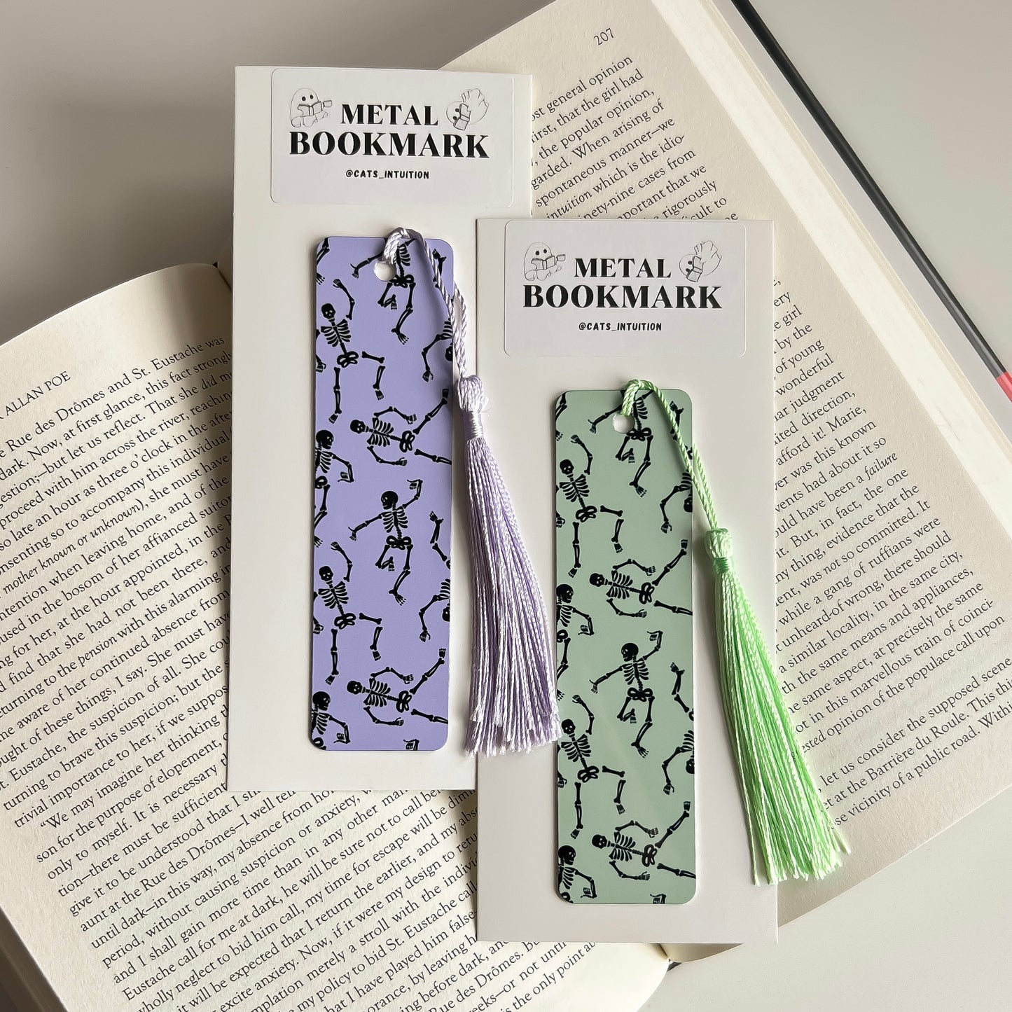 Dancing Skeletons - Metal Bookmark