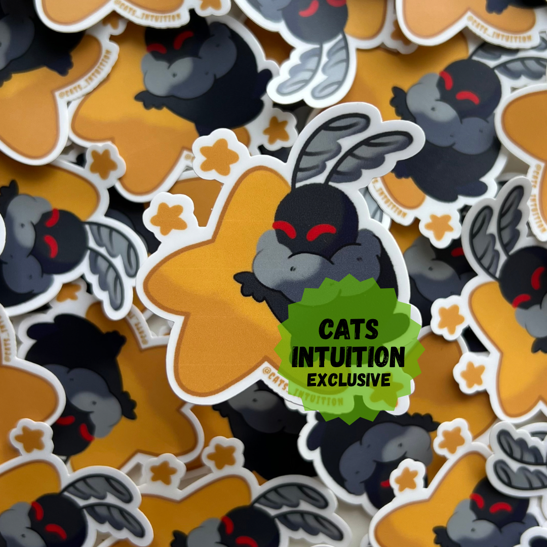 Mothman Hugging Star - Sticker