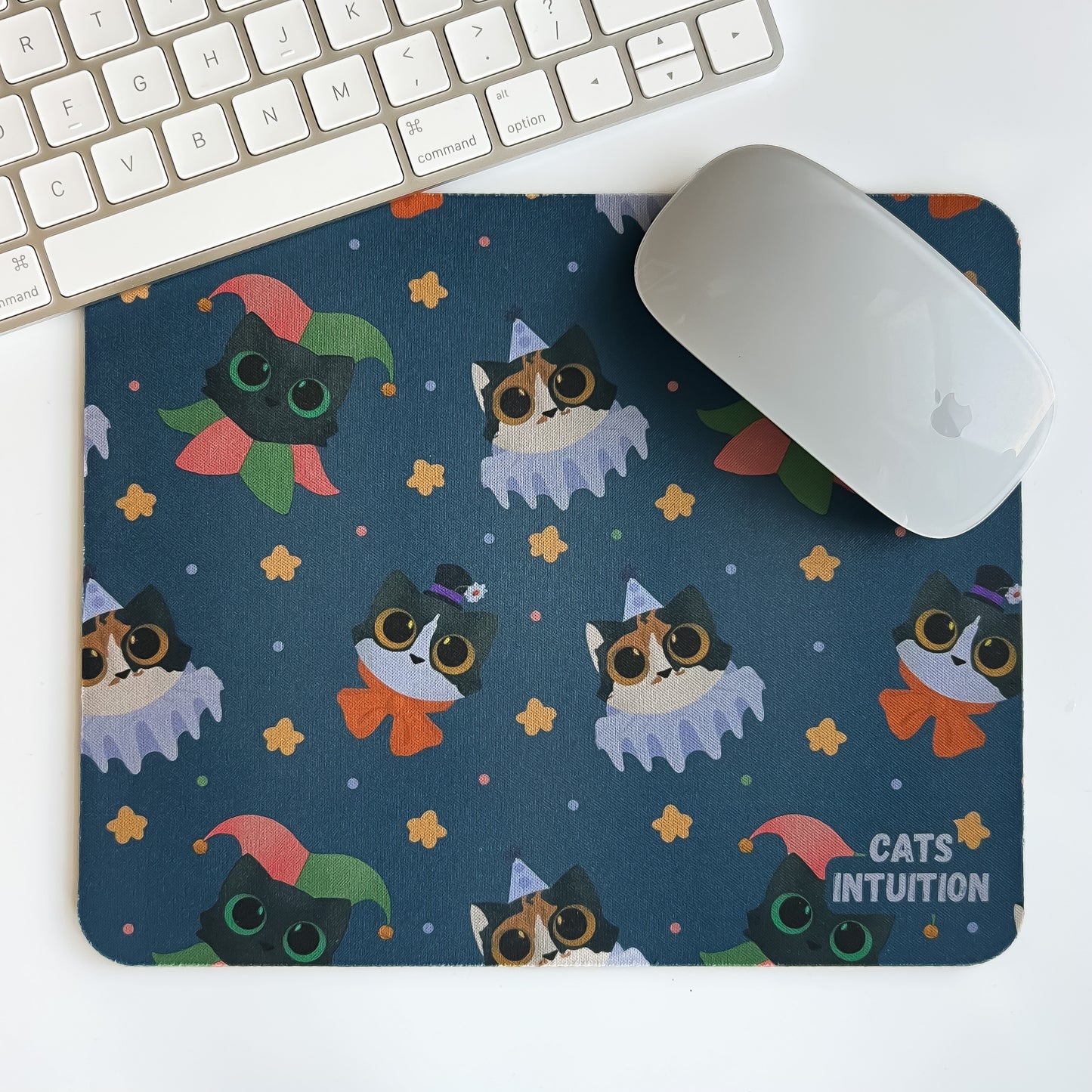 Clown Kitties (Blue) - Mouse Pad