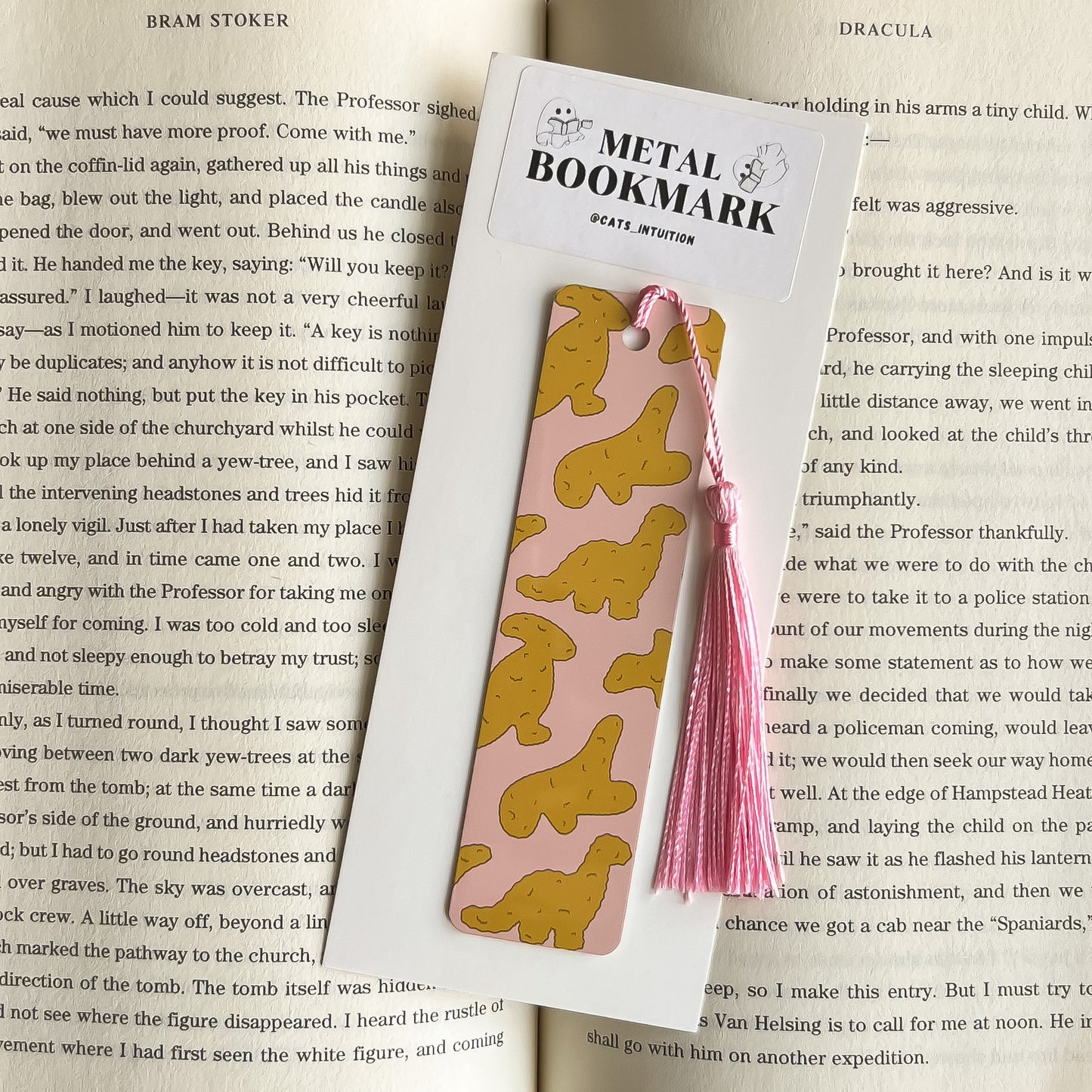 Dino Nuggets (Pink) - Metal Bookmark