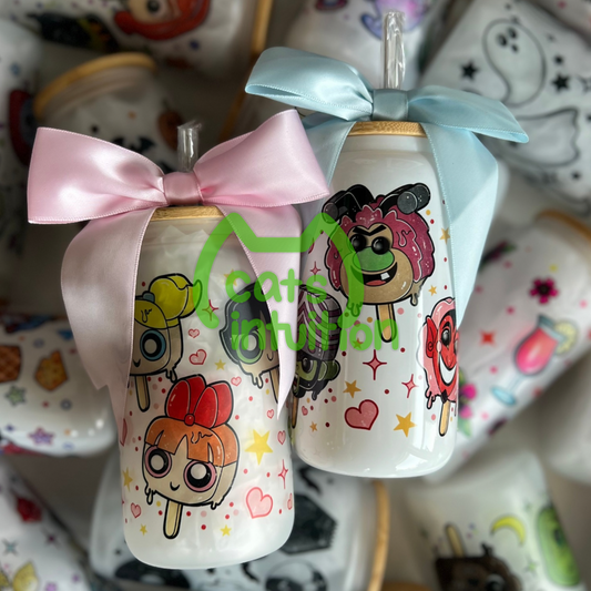 Power Puff Popsicles - Glass Cup
