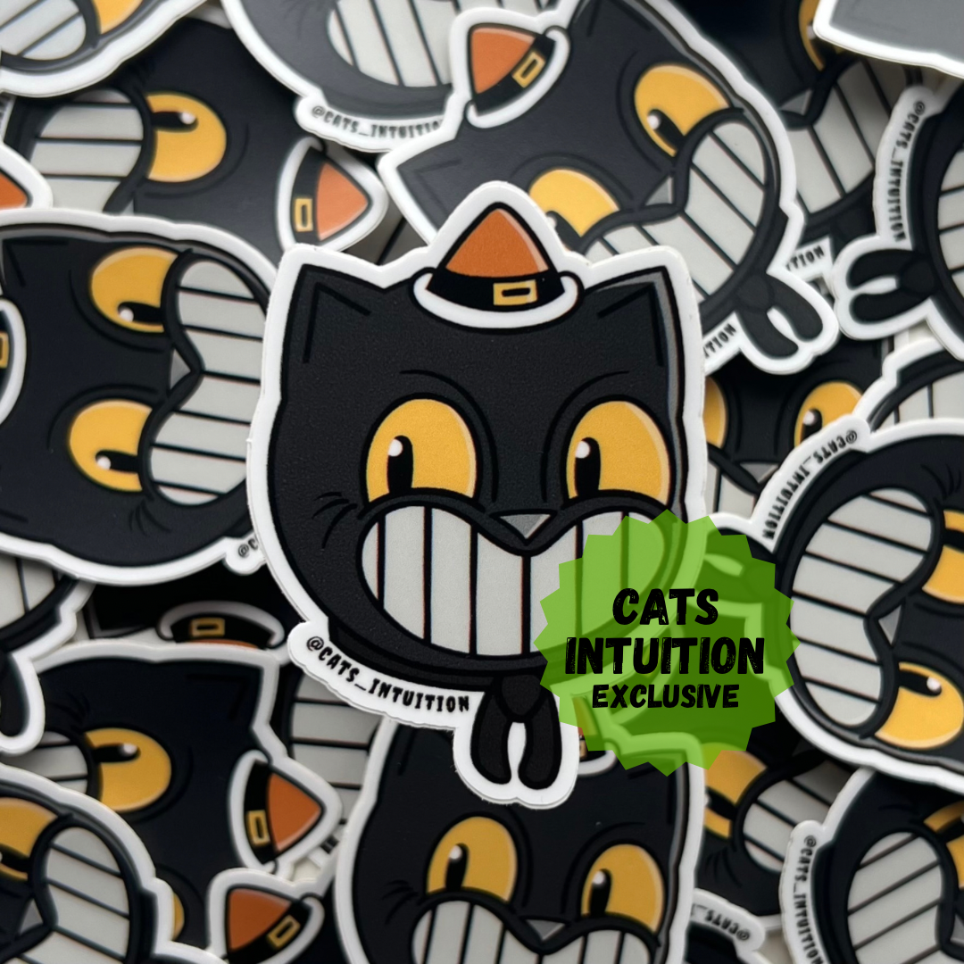 Vintage Carnival Cat (Color) - Sticker