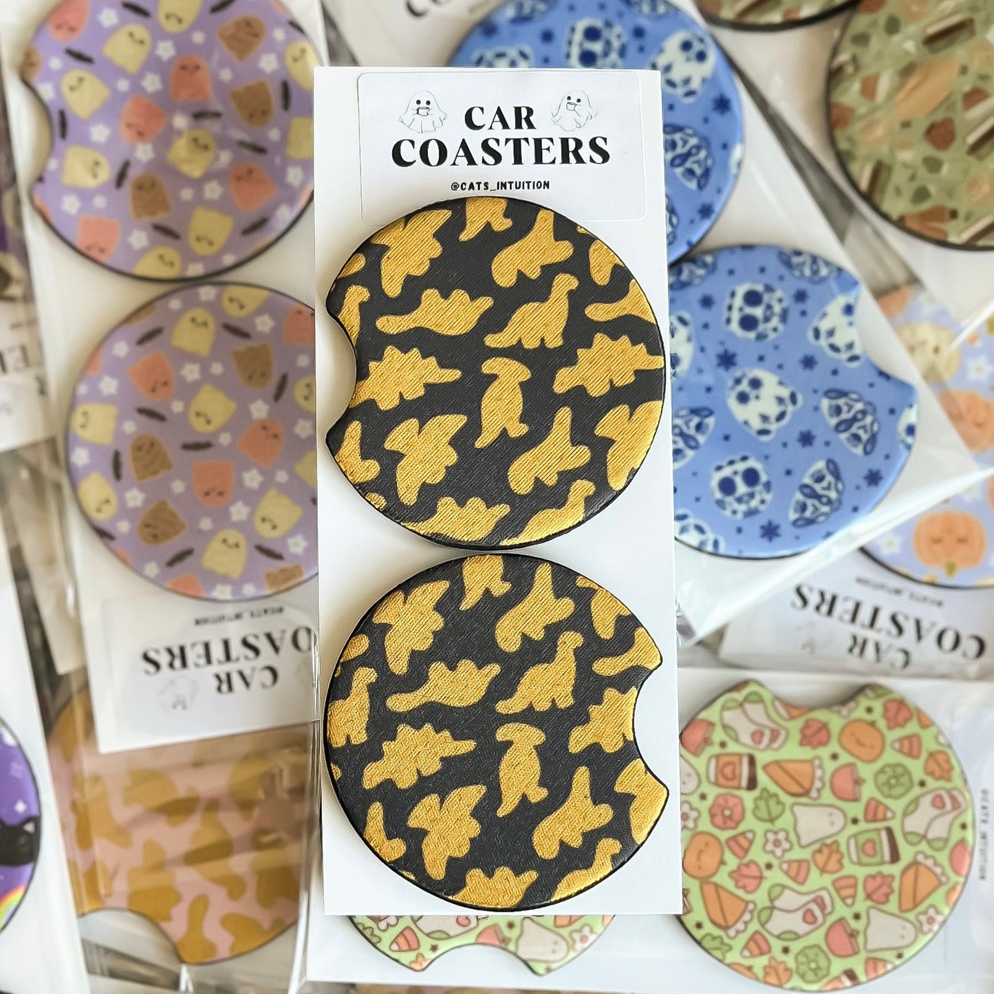 Dino Nuggets - Car Coasters (Black)