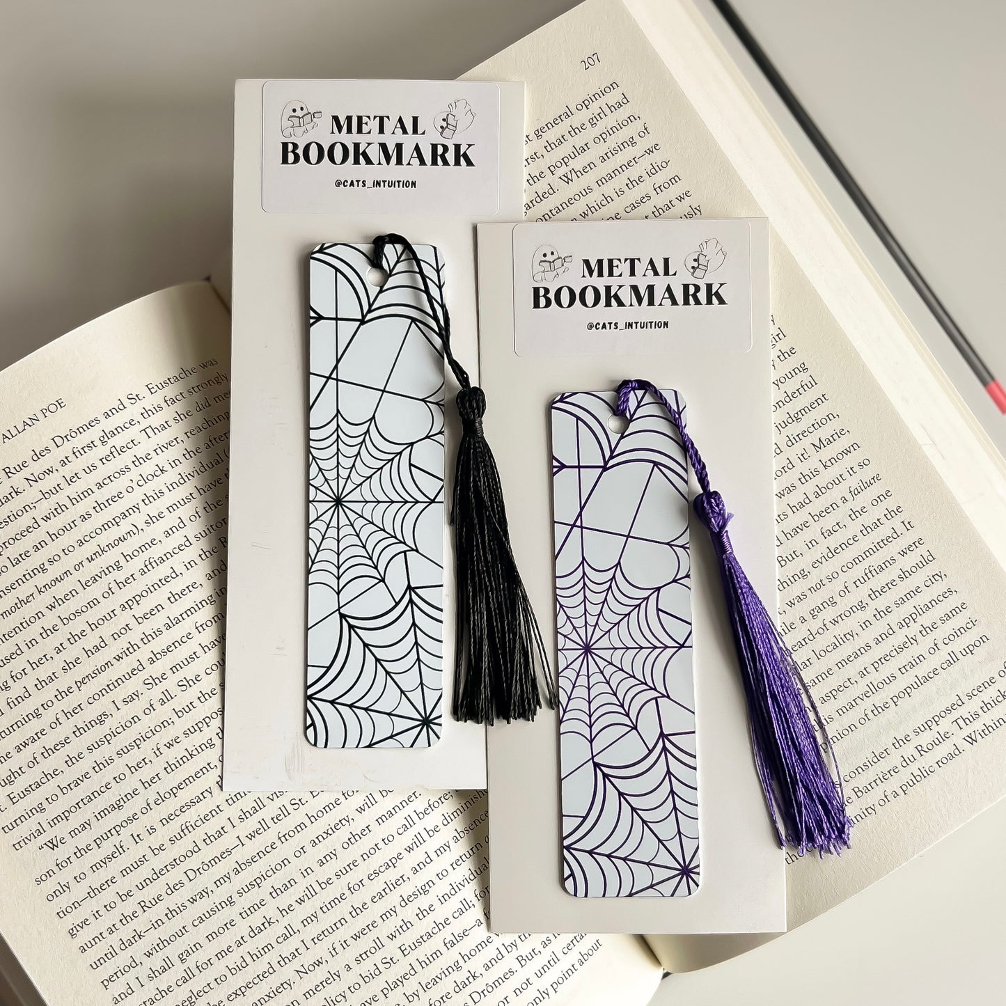 Spooky Spiderweb - Metal Bookmark