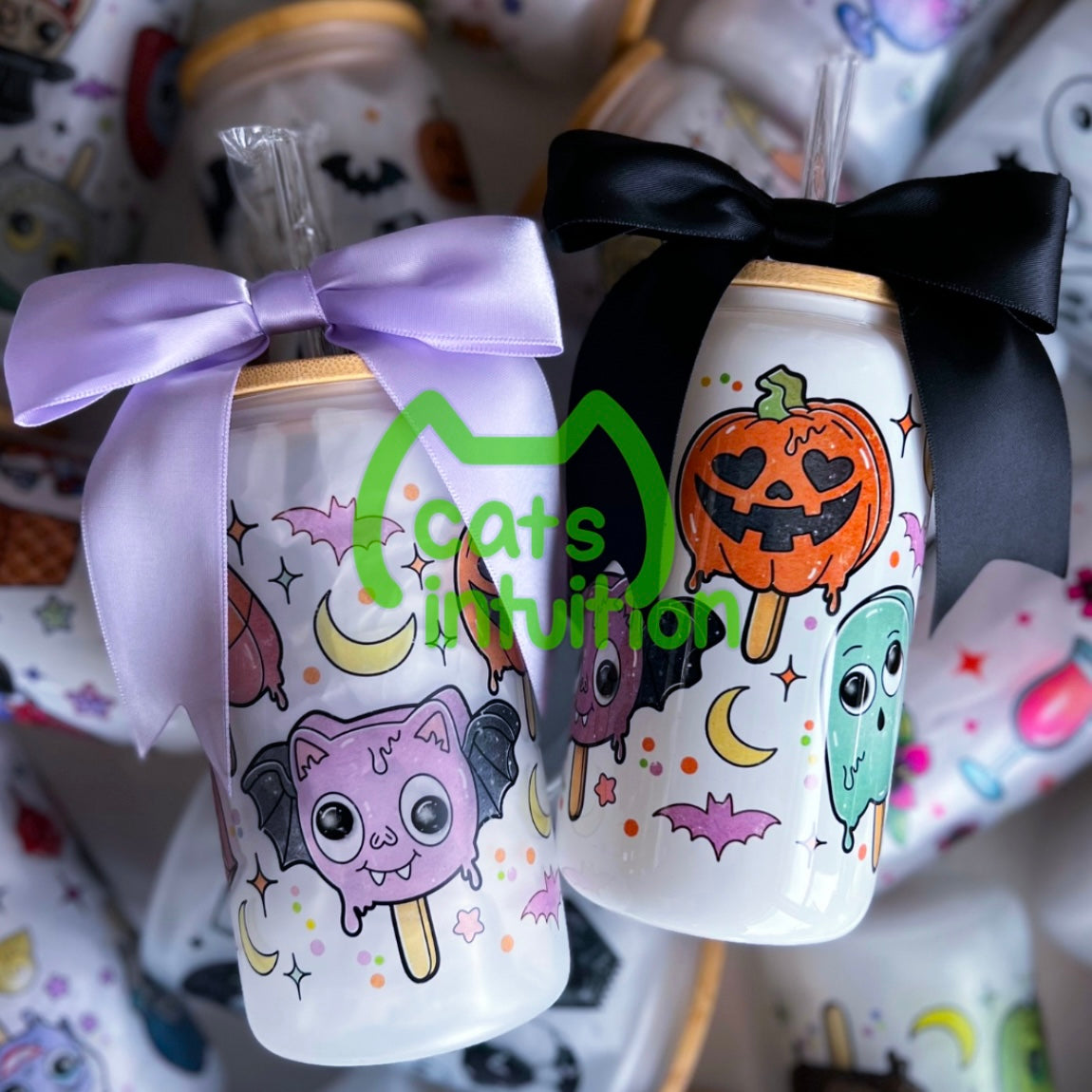 Cute and Spooky Popsicles - Glass Cup