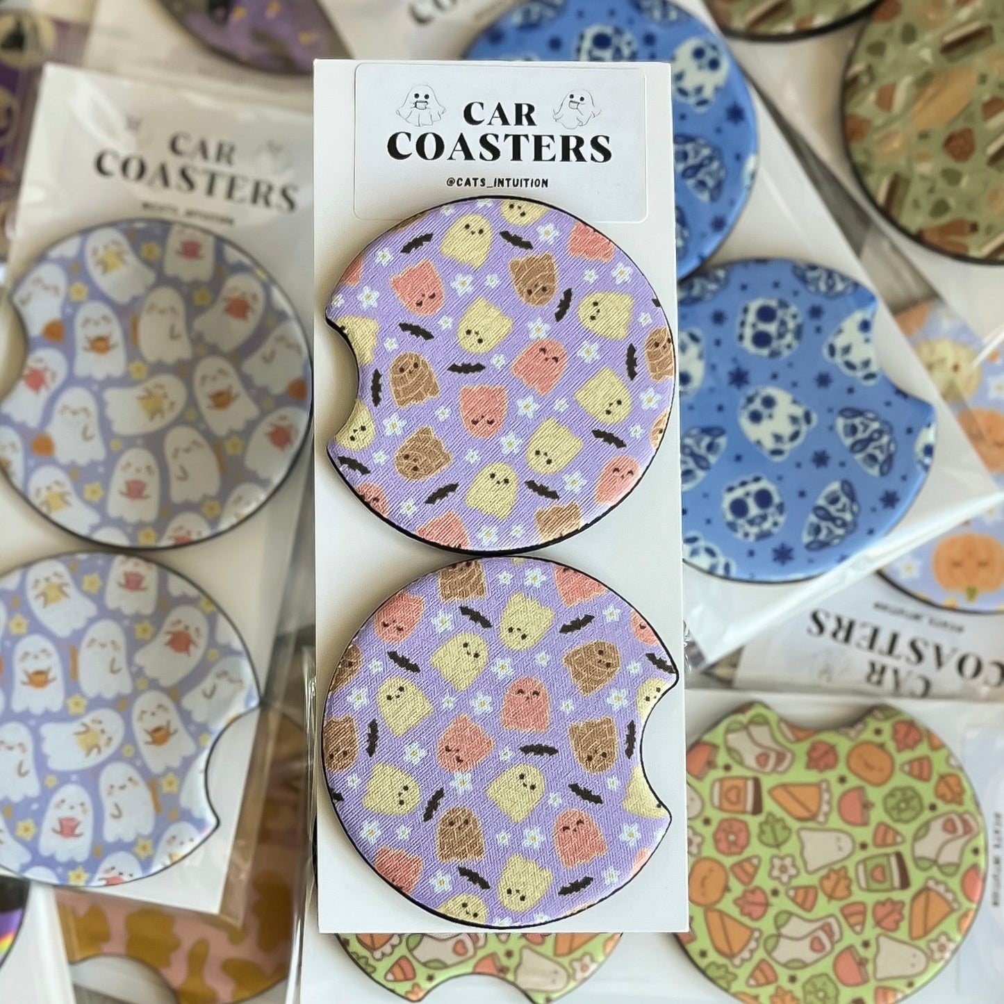 Concha Ghosts - Car Coasters (Purple)