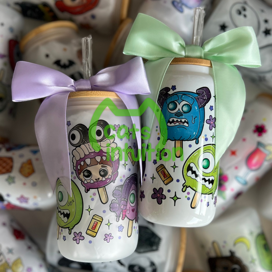 2319 Monsters Popsicles - Glass Cup