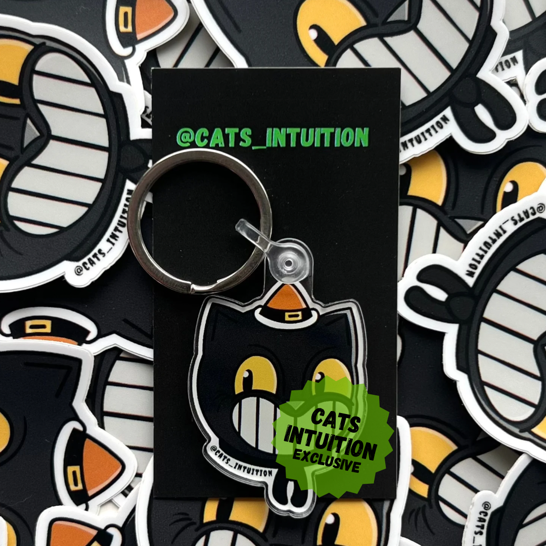 Vintage Carnival Cat (Color) - Acrylic Keychain