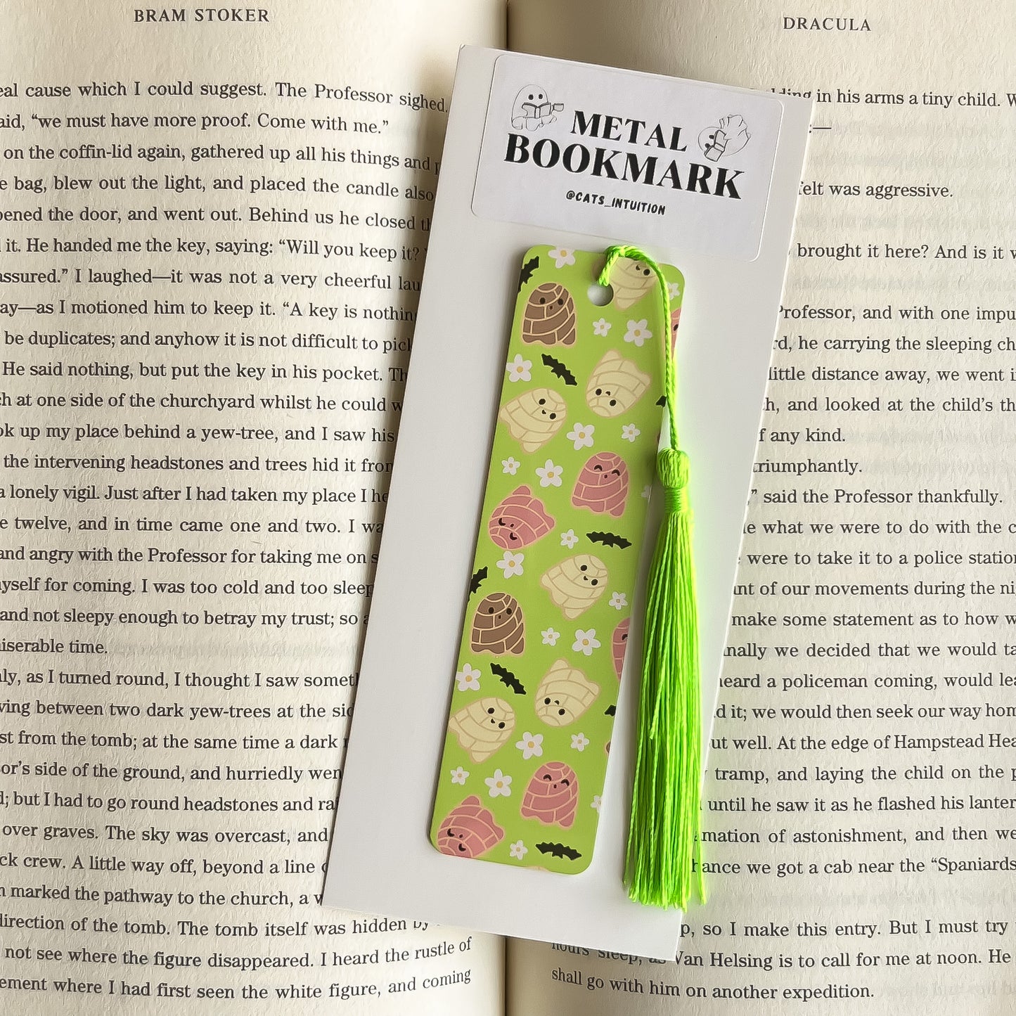 Concha Ghosts (Green) - Metal Bookmark