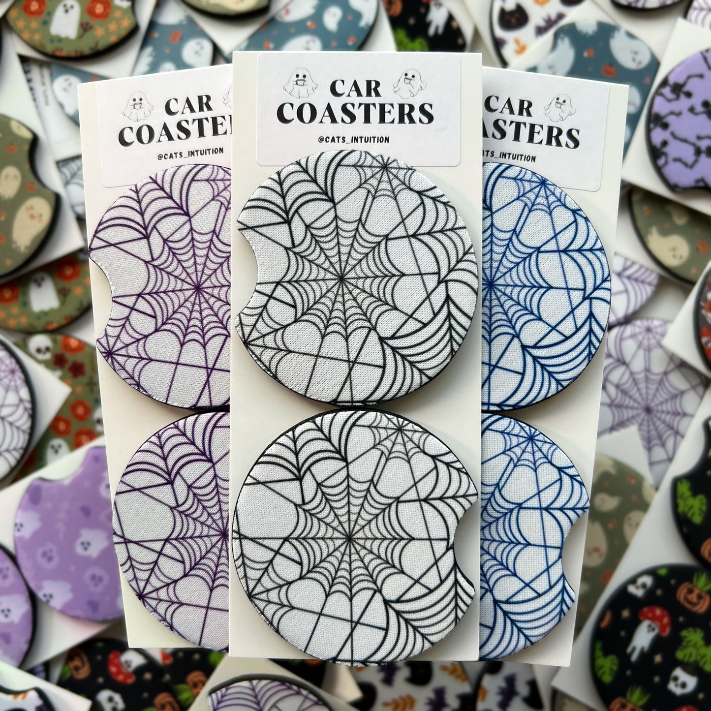 Spiderwebs - Car Coasters