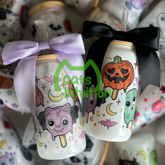 Cute and Spooky Popsicles - Glass Cup