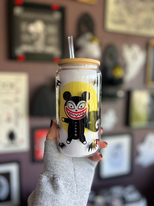 Teddy Sublimation Glass (Includes lid and straw)