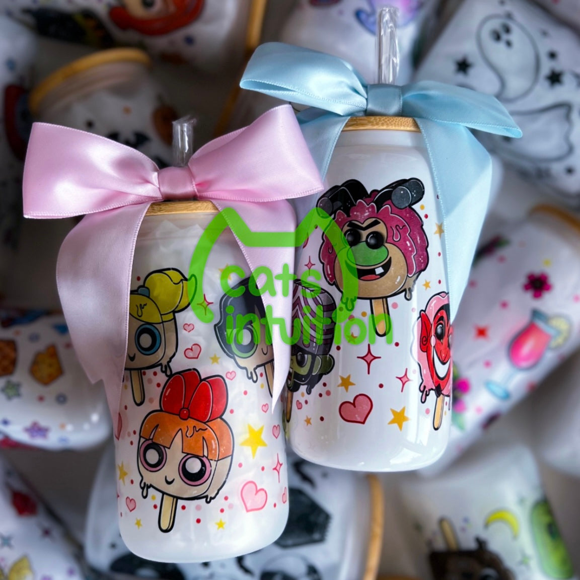 Power Puff Popsicles - Glass Cup