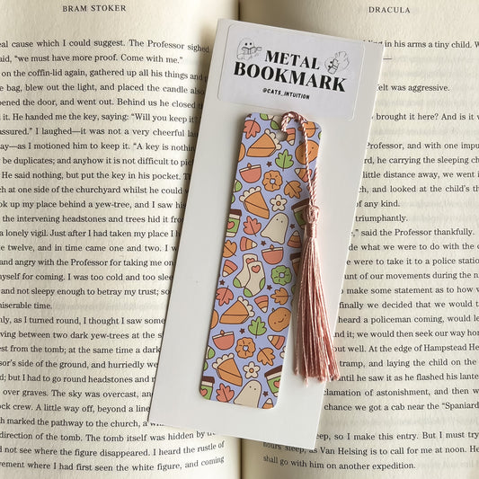 Cutesy Fall Vibes - Metal Bookmark (Purple)