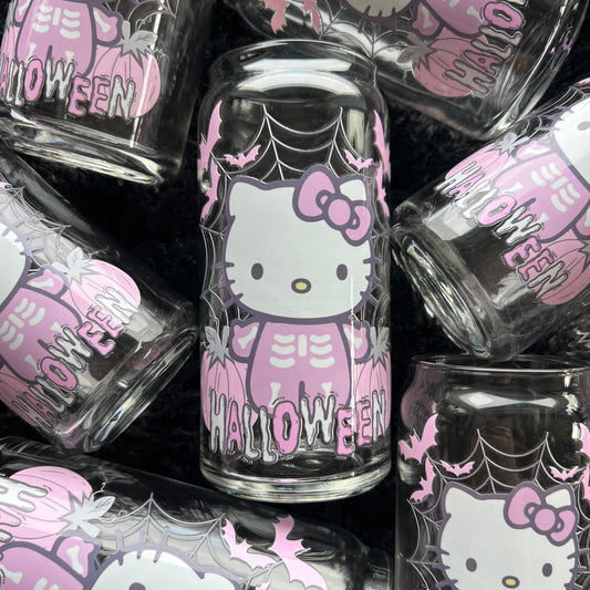 Hello Halloween - Pink Web Kitty