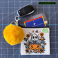 Bookish Ghost – Coin/Card Pouch Keychain w/ Yellow Pompom