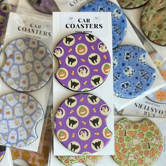 Halloween Cookies - Car Coasters (Purple)