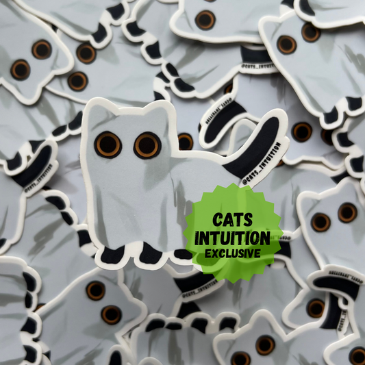 Ghost Kitty Standing - Sticker