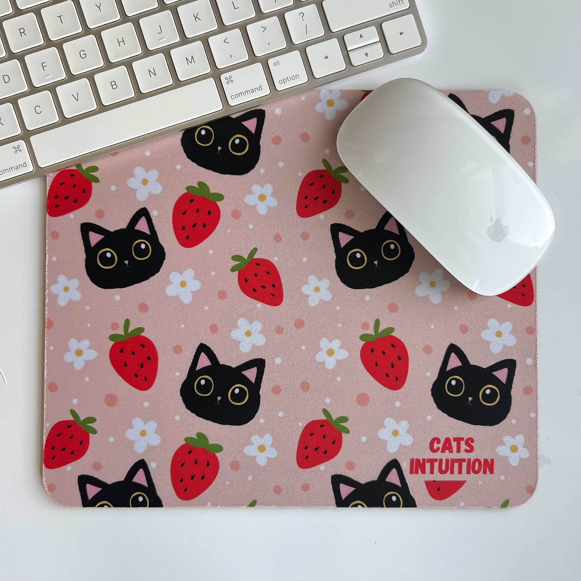 Black Cat Mouse Pad 9.5 X 8 Non Slip Rubber Bottom Rectangle Mousepad - Foto 5