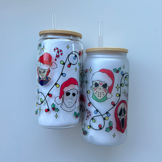Creepmas Slashers Sublimation Glass (Includes lid and straw)