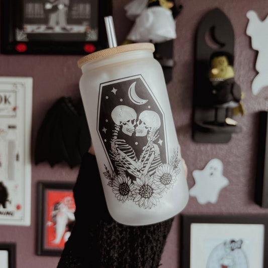 Skeleton Lovers Sublimation Glass (Includes lid and straw)