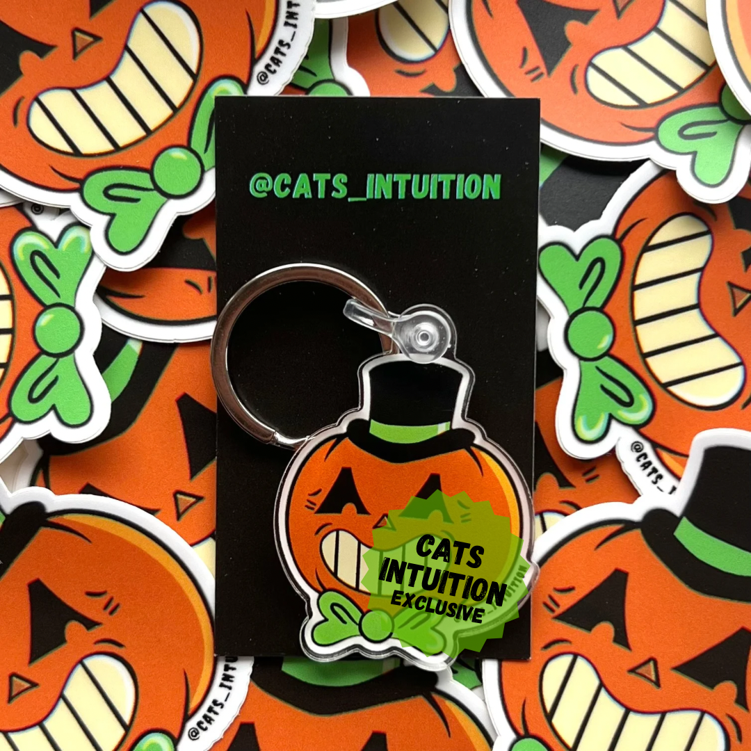 Vintage Carnival Pumpkin (Color) - Acrylic Keychain