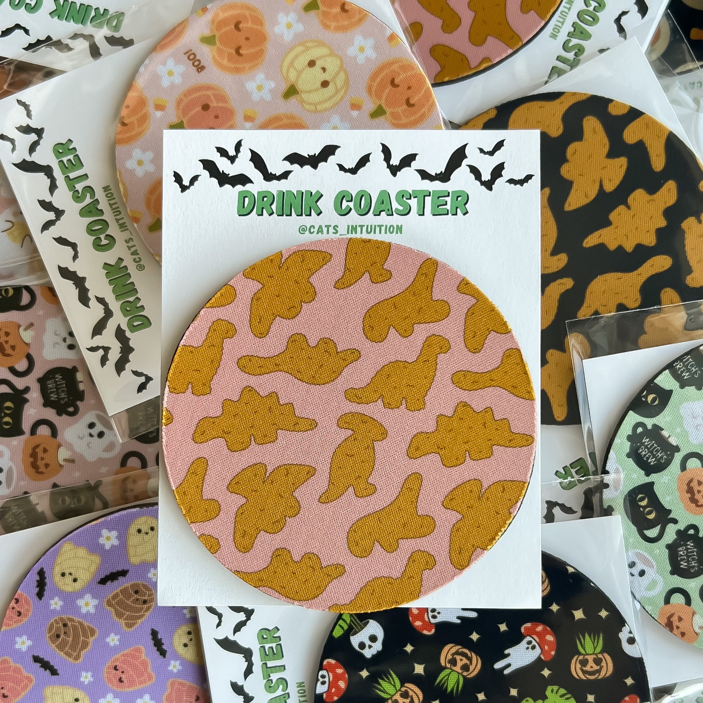 Dino Nuggies (Pink) - Drink Coaster