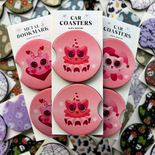 LoveCore Kittens - Car Coasters (Pink)