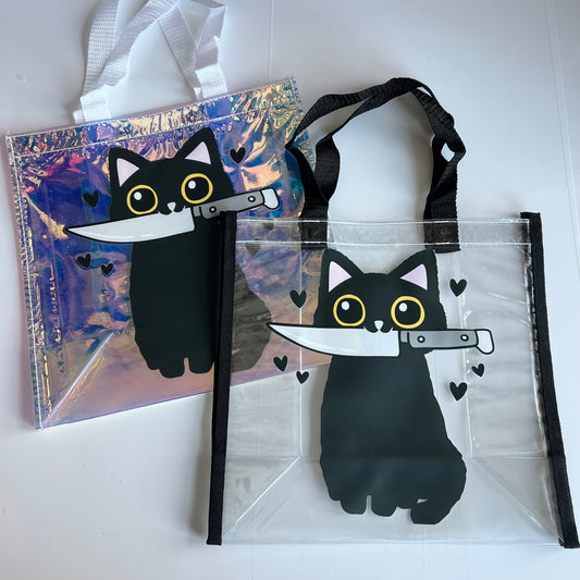 Kitty w/ Knife - Tote Bag