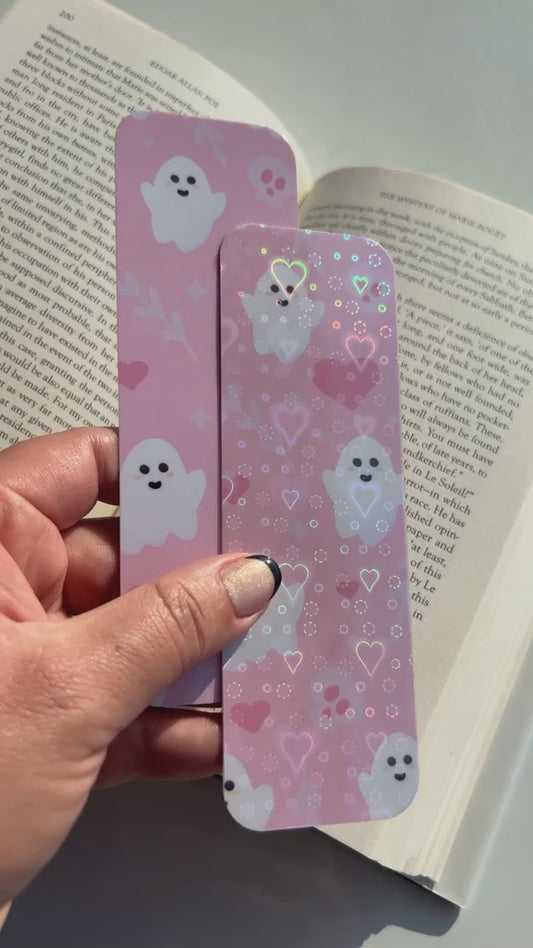 Pink Lovecore Ghosts - Laminated Bookmark